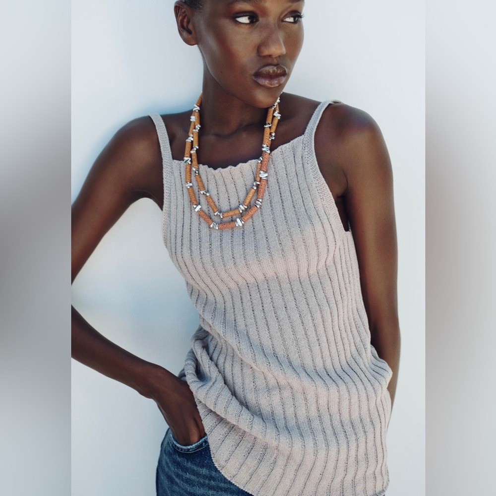 ZARA ribbed knit top